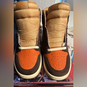 Men's Brown and Orange Sneakers